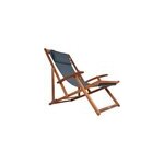 Transat de jardin anthracite en bois d'acacia pliable