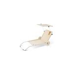 Transat de jardin cr�te beige en aluminium plage