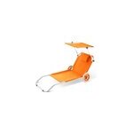Transat de jardin cr�te orange en aluminium avec pare solei