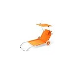 Transat de jardin crte orange en aluminium avec pare solei