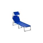 Transat de jardin hawaii bleu 195x60x30cm pliable