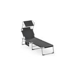 Transat de jardin ibiza gris en aluminium