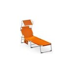 Transat de jardin ibiza orange en aluminium