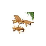 Transat de jardin tami sun 200cm en bois d'acacia