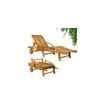 Transat de jardin tami sun 200cm en bois d'acacia