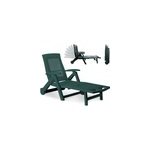 Transat de jardin vert 195cm en pvc