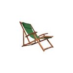 Transat de jardin vert en bois d'acacia pliable