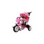 Tricycle pour enfants free angel en m�tal avec barre � pousser et toit - rose