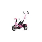 Tricycle rose pour enfant avec barre � pousser