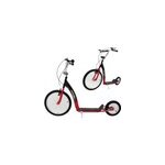 Trottinette grande roue rouge - b�quille - design sport - scooter - 2 roues