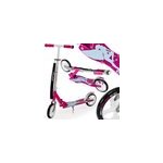 Trottinette rose girly - b�quille et sangle de transport - roulements abec7