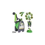 Tuyau d'arrosage flexible 15m vert / gris multi - buses support de tuyau jardin