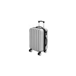 Valise rigide argent taille m - bagage cadenas malle voyage vacances transport