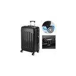 Valise rigide noir taille xl - bagage cadenas malle voyage vacances roulettes