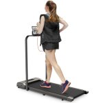 2 en 1 tapis de marche pliable - bigzzia tapis de course roulant electrique - 1 - 10 km / h vitesse rglable ...