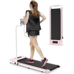 2 en 1 tapis de marche pliable - bigzzia tapis de course roulant electrique - 1 - 10 km / h vitesse rglable ...