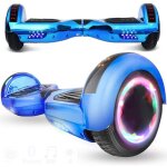 6. 5  hoverboard bleu chrom avec sac et tlcommande - puissance 400w avec roue led - vitesse maximale ...