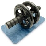 Campteck roue abdominaux duo ab wheel roller exercices abdominale avec tapis genoux poignees avec mousse ...