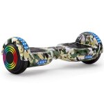 Gyropode 6, 5 pouces vert camouflage hoverboard bluetooth scooter electrique led color�s 2 lumi�res de ...