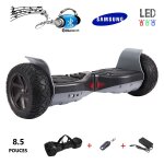 Gyropode hoverboard noir bluetooth hummer 8, 5pouces tout terrain + t�l�commande + sac de transport