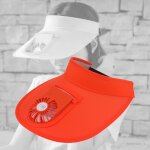 Hommes outdoor sun baseball hat avec ventilateur de refroidissement usb de plein air - orange