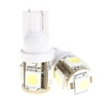 Kit 2 ampoule veilleuse 5 led smd highpower 3d blanc xnon - culot w5w ou t10