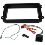 Kit adaptateur autoradio 2din noir vw beetle / golf / jetta / passat / seat / skoda + iso + fm