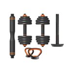 Kit haltère + barre + kettlebell xiaomi fed 40 kg - black / orange - tu Kit haltère + barre + kettlebell xiaomi fed 40 kg - black / orange - tu
