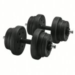 Kit haltres musculation, poids ajustable, 20 kg, noir