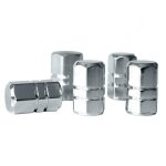 Lot de 5 bouchons de valve - aluminium - chrome Lot de 5 bouchons de valve - aluminium - chrome