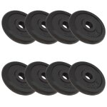 Plaque de poids 8 pices 8 x 2, 5 kg fonte haltres fitness musculation helloshop26 02 0000765