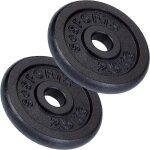 Scsports jeu de disques d'entranement - 5 kg, plaques 2 x 2, 5 kg, en fonte, noir - set de disques ...