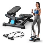 Mini stepper 2 en 1 merach, fitness maison, silencieux, ecran lcd, avec bandes de rsistance, max charge ...