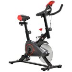 Vélo d'appartement cardio vélo biking ecran multifonction selle et guidon réglable noir rouge Vélo d'appartement cardio vélo biking ecran multifonction selle et guidon réglable noir rouge
