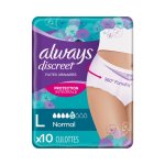 Always culottes pour fuites urinaires alwaysdiscreet normal culottes pour fuites urinaireslx10