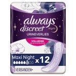 Always serviettes hyginiques pour fuites urinaires always discreet maxi night serviettes + pour fuites ...