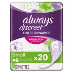 Always serviettes hyginiques pour fuites urinaires alwaysdiscreet serviettes small pour fuites urinaires ...