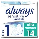 Always serviettes hyginiques always sensitive essentials normal t1 ailettes serviettes 14