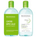 Bioderma - sbium h2o lot de 2 eaux micellaires purifiantes peaux mixtes  grasses crme visage 1 pieces ...
