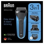 Braun rasoir electrique braun series3 shave&style 310bt rasoirlectrique barbe homme, technologie wet&dry, ...