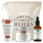 Comptoir des huiles coffret cadeau petite slection dtox visage dans un sac en coton