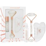 Crystallove - clear quartz roller and guasha set massage du visage 1 pieces unisex