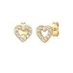 Elli - elli - amour coeur boucles d'oreilles femme - argent (925 / 1000) cristaux boucles d'oreilles ...