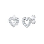 Elli - amour coeur femme argent (925 / 1000) cristaux boucles d'oreilles 1 pieces female