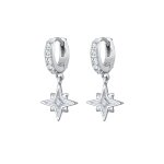 Elli - astro star croles avec cristaux en argent sterling 925 croles 1 pieces female