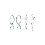 Elli - astro pendentif remplaable boucles d'oreilles femme - argent (925 / 1000) croles 1 pieces female ...