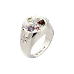 Elli premium - bague chevalire femmes saphir rose pierre de lune arc - en - ciel pridot vert topaze ...