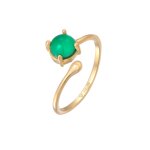 Elli premium - elli premium bague femmes dclaration ouverte avec agate en argent sterling 925 plaqu ...