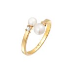 Elli premium - elli premium bague femmes enroulement ouvert classique avec perles de culture d'eau douce ...