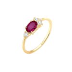 Elli premium - elli premium bague femmes fianailles avec rubis synthtique et cristaux de zirconium ...